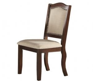 Poundex F1569 Mahogany Faux Leather Dining Chair Set of 2