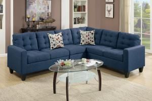 Francis F6938 Navy Linen-Like Fabric Sectional