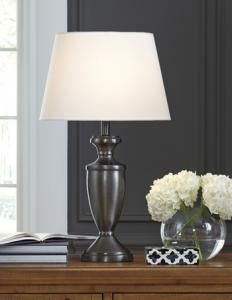 L204034 Ander by Ashley Metal Table Lamp Set of 2 In Black/Nickel Finish