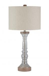 L430254 Tad By Ashley Glass Table Lamp In Clear/Gray
