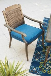 Ashley P556-601A Partanna Chair with Cushion Set of 4 in Blue/Beige