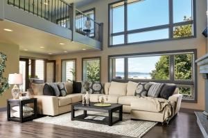 Cate Beige Fabric Sectional SM1114 by Furniture of America