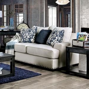 Germaine Ivory Fabric Loveseat SM1282-LV by Furniture of America