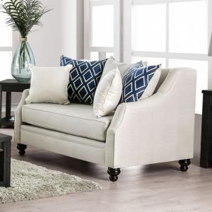 Nefyn Ivory Fabric Loveseat SM2669-LV by Furniture of America