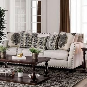 Cornelia Beige Fabric Sofa SM3072-SF by Furniture of America