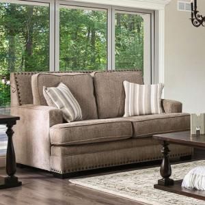 Osvaldo Light Brown Chenille Fabric SM5187-LV by Furniture of America