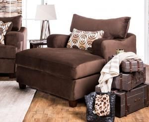 Wessington Chocolate Padded Fabric Chair & a Half SM6131-CH by Furniture of America