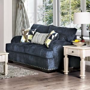 Jayden Navy Fabric Loveseat SM6222-LV by Furniture of America