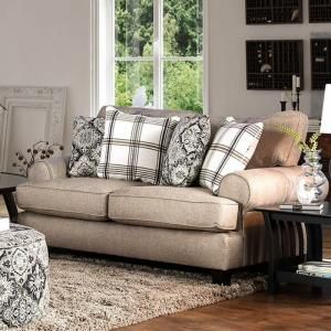 Bernadette Beige Fabric Loveseat SM8200-LV by Furniture of America