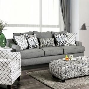 Verne Blueish Gray Fabric Sofa SM8330-SF by Furniture of America