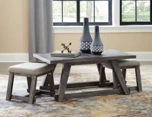 T426-1 Harpoli by Ashley Cocktail TBL w/2 Stools In Dark Brown