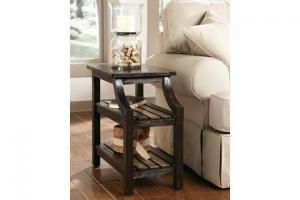 Ashley Mestler D580-7 Rustic Rectangular 2 Shelves End Table