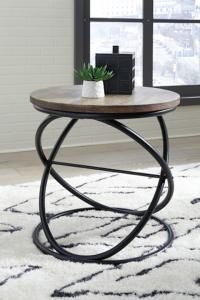 T644-6 Charliburi by Ashley Round End Table In Brown/Black