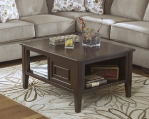 T654-1 Larimer by Ashley Rectangular Cocktail Table In Dark Brown