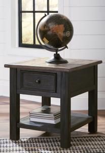 T736-3 Tyler Creek by Ashley Rectangular End Table In Grayish Brown/Black