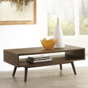 T802-1 Kisper by Ashley Rectangular Cocktail Table In Dark Brown