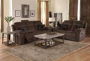 Burke Collection U4050 Ebony Power Reclining Sofa & Loveseat Set