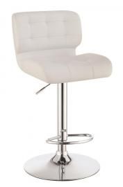 Room 100546 White Contemporary Adjustable Bar Stool Set of 2