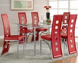 Los Feliz Collection 101683 Glass Top Modern Dining Table Set