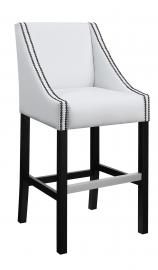 Coaster Rec Room 102845 Bar Stool Set of 2 in White Leatherette