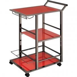 Red Tempered Glass Serving Cart by Coaster 102994