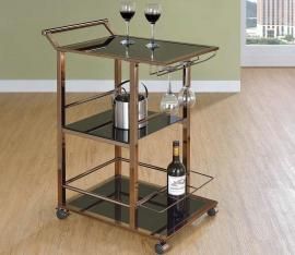 Black Tempered Glass Serving Cart by Coaster 102995