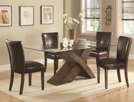 Nessa Collection 103051 Contemporary Glass Top Dining Table Set