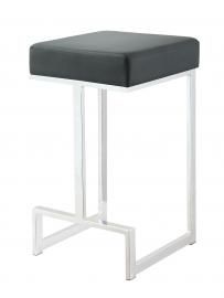 Coaster Rec Room 105253 Bar Stool in Chrome and Black Leatherette