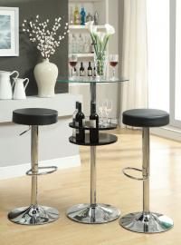 Coaster 120715 Chrome & Clear Tempered Glass Bar Table Only