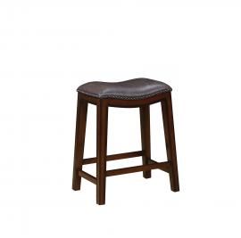 Coaster Rec Room 122263 Bar Stool Set of 2 in Two Tone Brown Leatherette