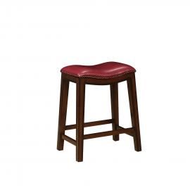 Coaster Rec Room 122267 Bar Stool Set of 2 in Crimson Leatherette