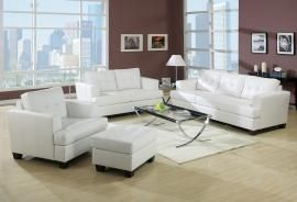 Platinum 15095 by Acme White Bonded Leather Sofa & Loveseat Set