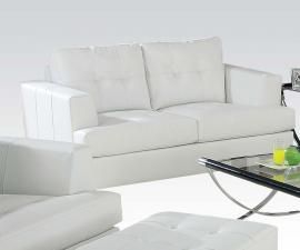 Platinum 15096 by Acme White Bonded Leather Loveseat