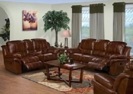 Cabo Collection 20-203-Color Brown Reclining Sofa & Console Loveseat Set