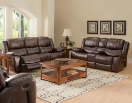 Kenwood Collection 20-245-PBW Brown Reclining Sofa & Console Loveseat Set