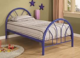 Harvey Collection 2389N Blue Twin Bed Frame