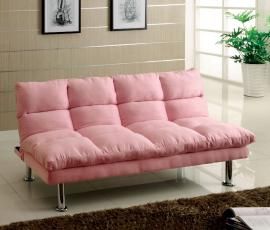 Saratoga 2902PK Pink Contemporary Plush Futon