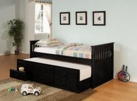 Humphrey Collection 300104 Black Twin Daybed with Trundle and Storage
