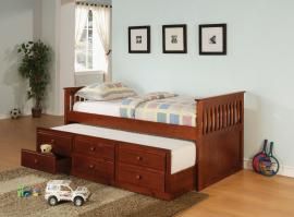 Humphrey Collection 300105 Cherry Twin Daybed with Trundle and Storage