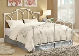 Scarlett 300257Q Queen Metal Bed headboard and footboard finished white