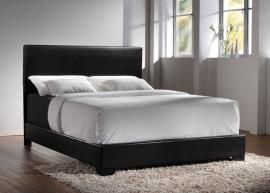Conner 300260KW California King Bed upholstered in black leatherette