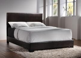Conner 300261KE Eastern King Bed upholstered in dark brown leatherette