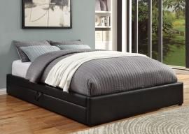 Hunter 300386Q Queen Upholstered Storage Bed In Black Leatherette