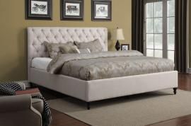 Farrah 300403KW California King Upholstered Bed in oatmeal fabric
