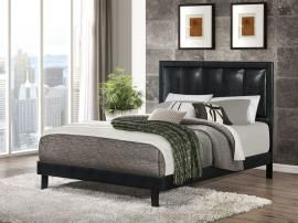 Granados 300404Q Queen bed upholstered in black leatherette