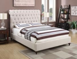 Devon 300525Q Queen Bed Upholstered in Beige Fabric