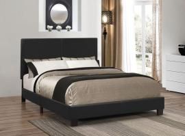 Muave 300558Q Queen Bed upholstered in black leatherette