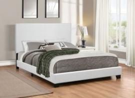 Muave 300559Q Queen Bed upholstered in white leatherette
