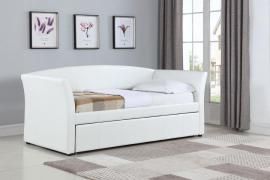 Shelley Collection 300633 White Leatherette Daybed with Trundle