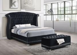 Barzini 300643Q Queen Upholstered Bed In Black Leatherette